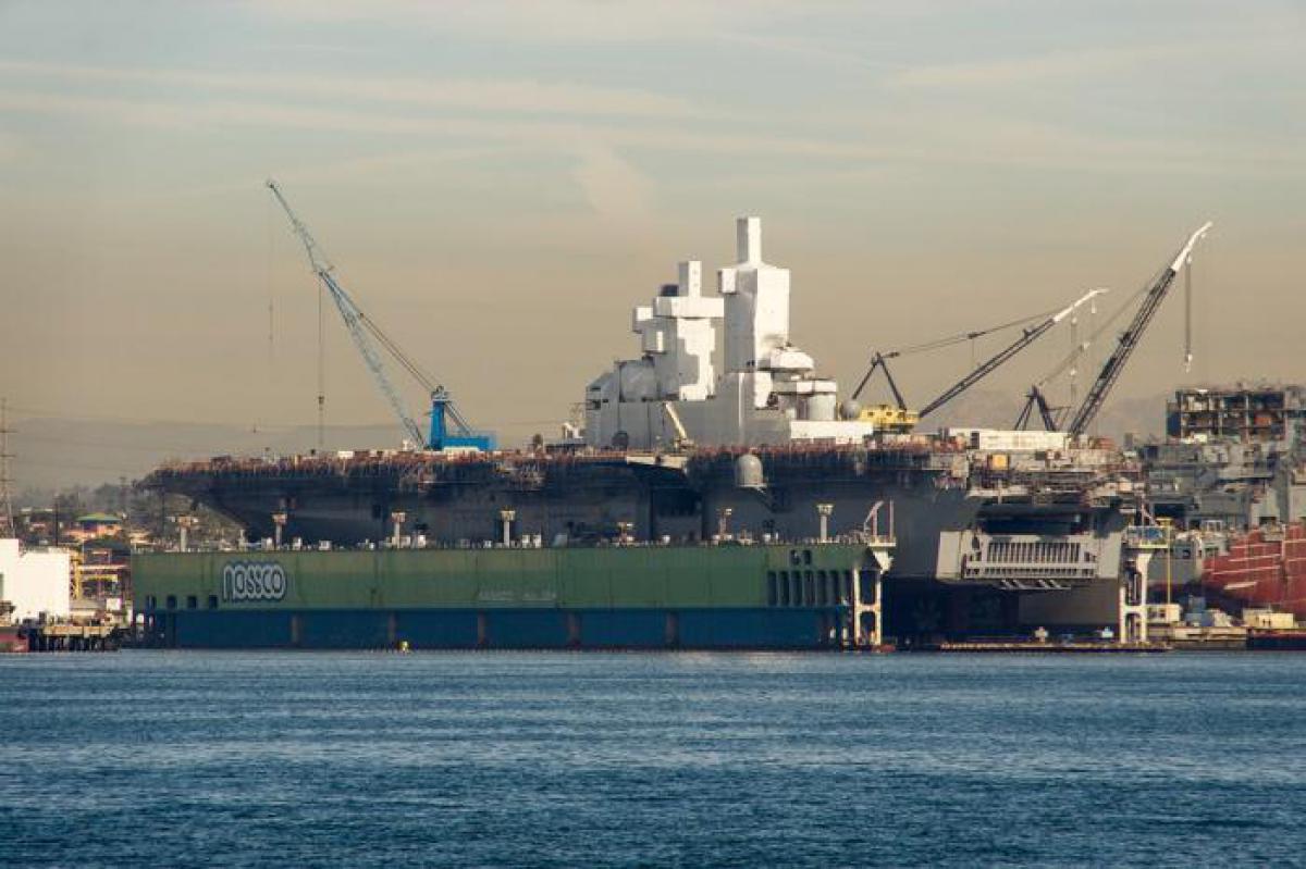 The NASSCO shipyard with the USS Bonhomme Richard in dry dock. (U.S. Navy)